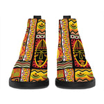 Sunset Ethnic African Tribal Print Flat Ankle Boots