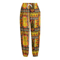 Sunset Ethnic African Tribal Print Fleece Lined Knit Pants