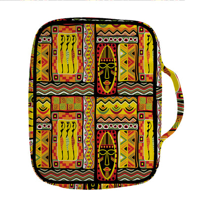 Sunset Ethnic African Tribal Print Front Pocket Bible Bag
