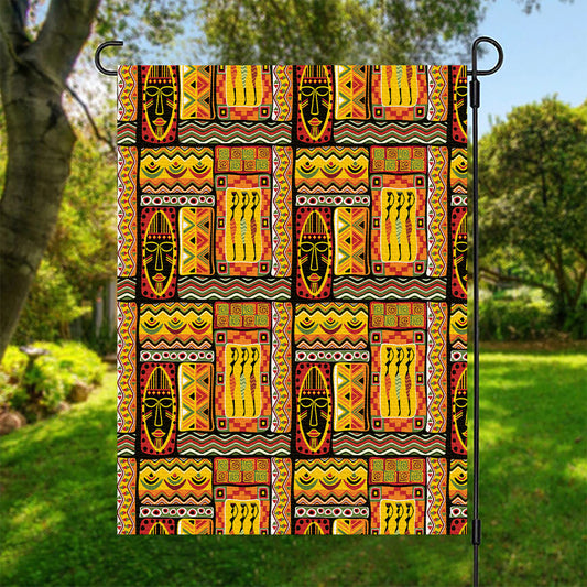 Sunset Ethnic African Tribal Print Garden Flag