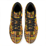 Sunset Ethnic African Tribal Print High Top Leather Sneakers