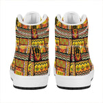 Sunset Ethnic African Tribal Print High Top Leather Sneakers