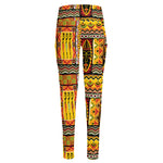 Sunset Ethnic African Tribal Print High-Waisted Pocket Leggings