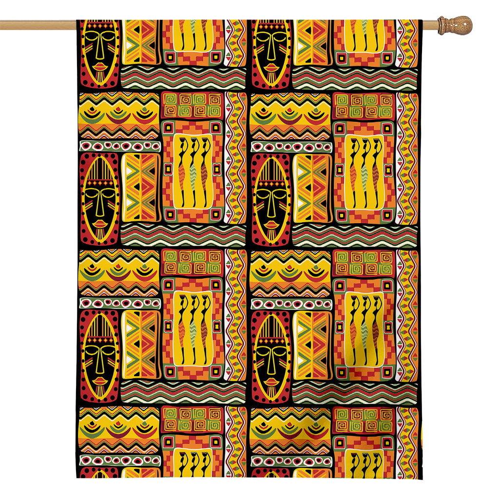 Sunset Ethnic African Tribal Print House Flag