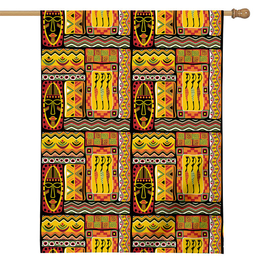 Sunset Ethnic African Tribal Print House Flag
