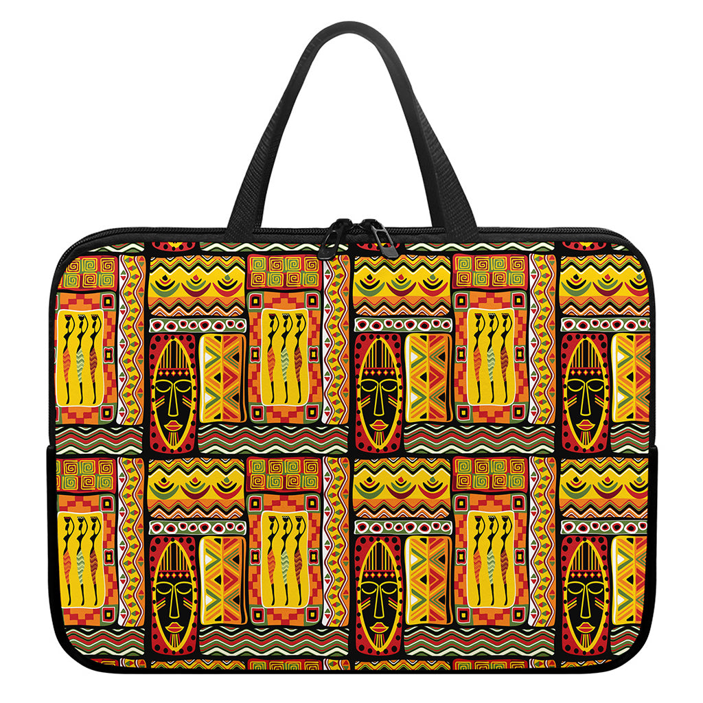 Sunset Ethnic African Tribal Print Laptop Sleeve With Handle
