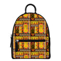 Sunset Ethnic African Tribal Print Leather Backpack