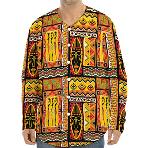 Sunset Ethnic African Tribal Print Long Sleeve Baseball Jersey