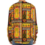 Sunset Ethnic African Tribal Print Long Sleeve Baseball Jersey