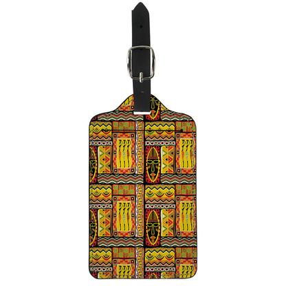 Sunset Ethnic African Tribal Print Luggage Tag
