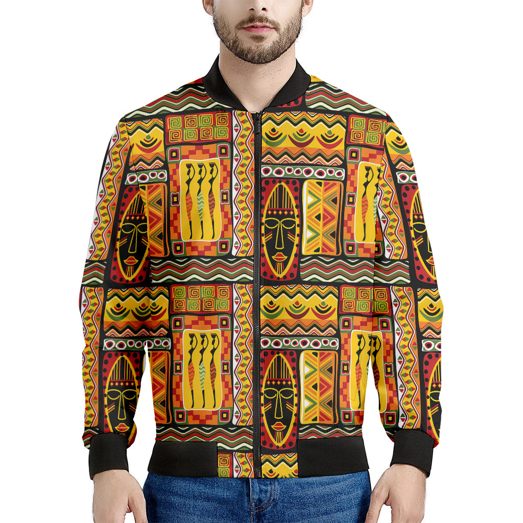 Sunset Ethnic African Tribal Print Men's Bomber Jacket