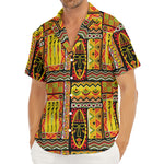 Sunset Ethnic African Tribal Print Men's Deep V-Neck Shirt