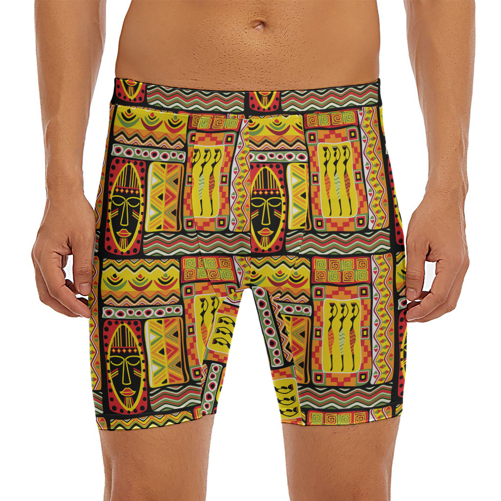 Sunset Ethnic African Tribal Print Men's Long Boxer Briefs