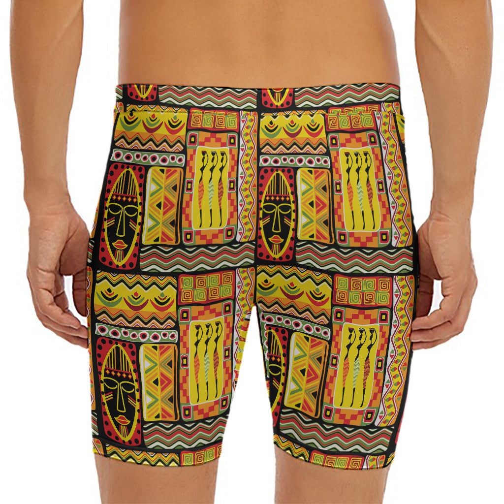 Sunset Ethnic African Tribal Print Men's Long Boxer Briefs