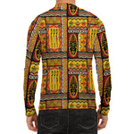 Sunset Ethnic African Tribal Print Men's Long Sleeve Rash Guard