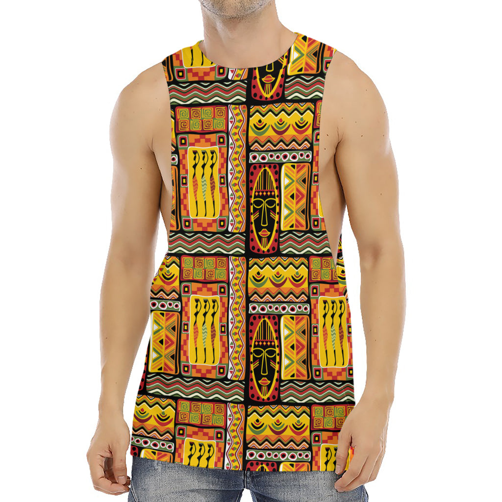 Sunset Ethnic African Tribal Print Men's Muscle Tank Top