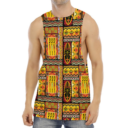 Sunset Ethnic African Tribal Print Men's Muscle Tank Top