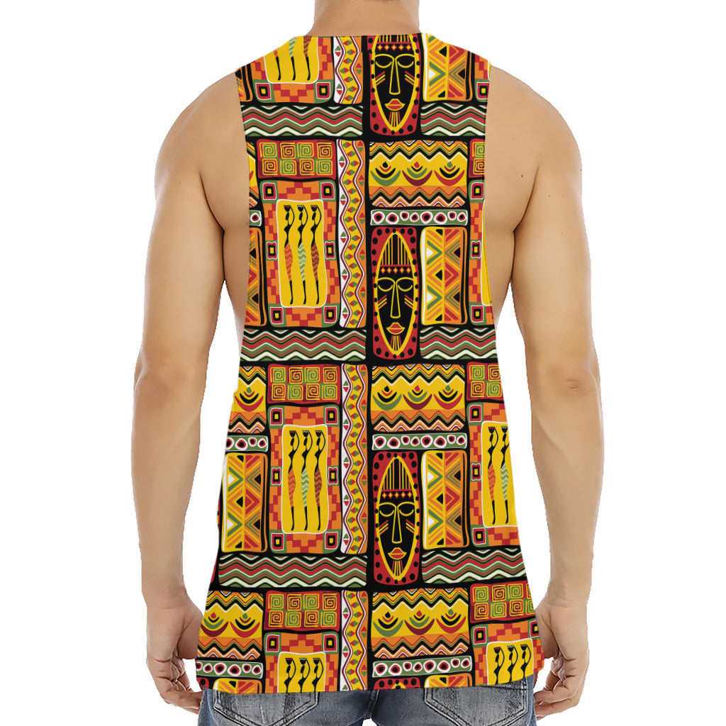 Sunset Ethnic African Tribal Print Men's Muscle Tank Top
