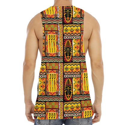 Sunset Ethnic African Tribal Print Men's Muscle Tank Top