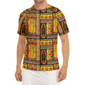Sunset Ethnic African Tribal Print Men's Short Sleeve Rash Guard