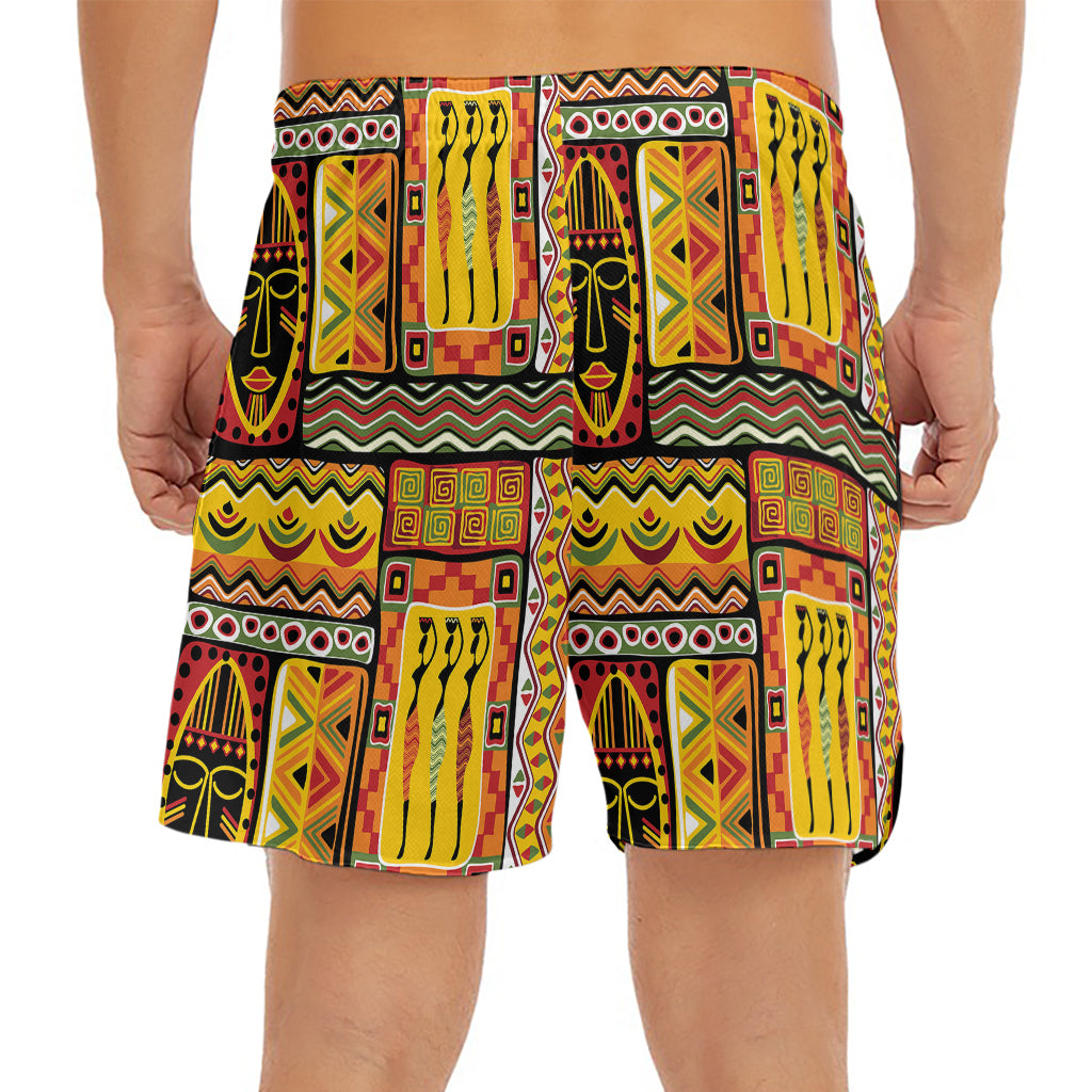 Sunset Ethnic African Tribal Print Men's Split Running Shorts