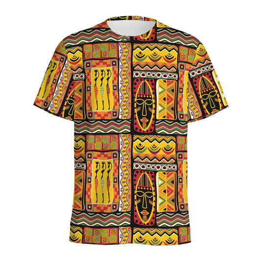 Sunset Ethnic African Tribal Print Men's Sports T-Shirt
