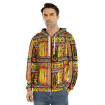Sunset Ethnic African Tribal Print Men's Velvet Pullover Hoodie