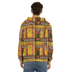 Sunset Ethnic African Tribal Print Men's Velvet Pullover Hoodie
