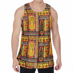 Sunset Ethnic African Tribal Print Men's Velvet Tank Top