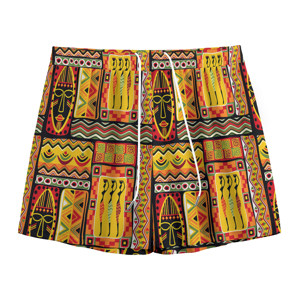 Sunset Ethnic African Tribal Print Mesh Shorts
