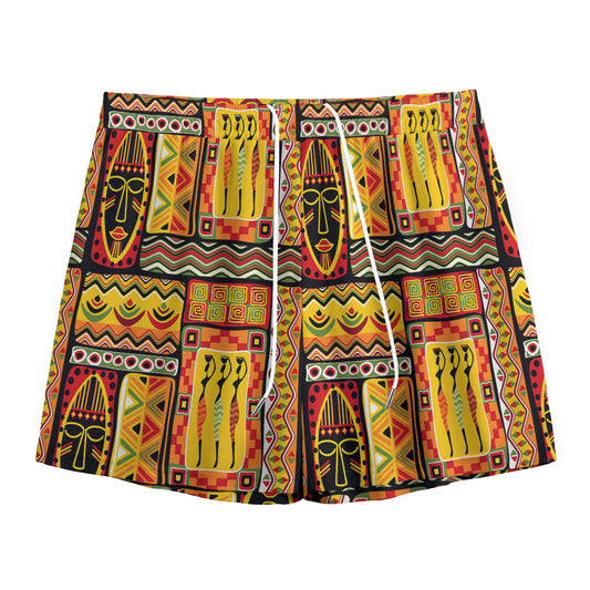 Sunset Ethnic African Tribal Print Mesh Shorts