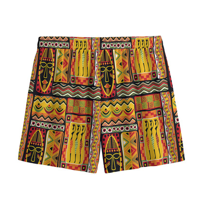 Sunset Ethnic African Tribal Print Mesh Shorts