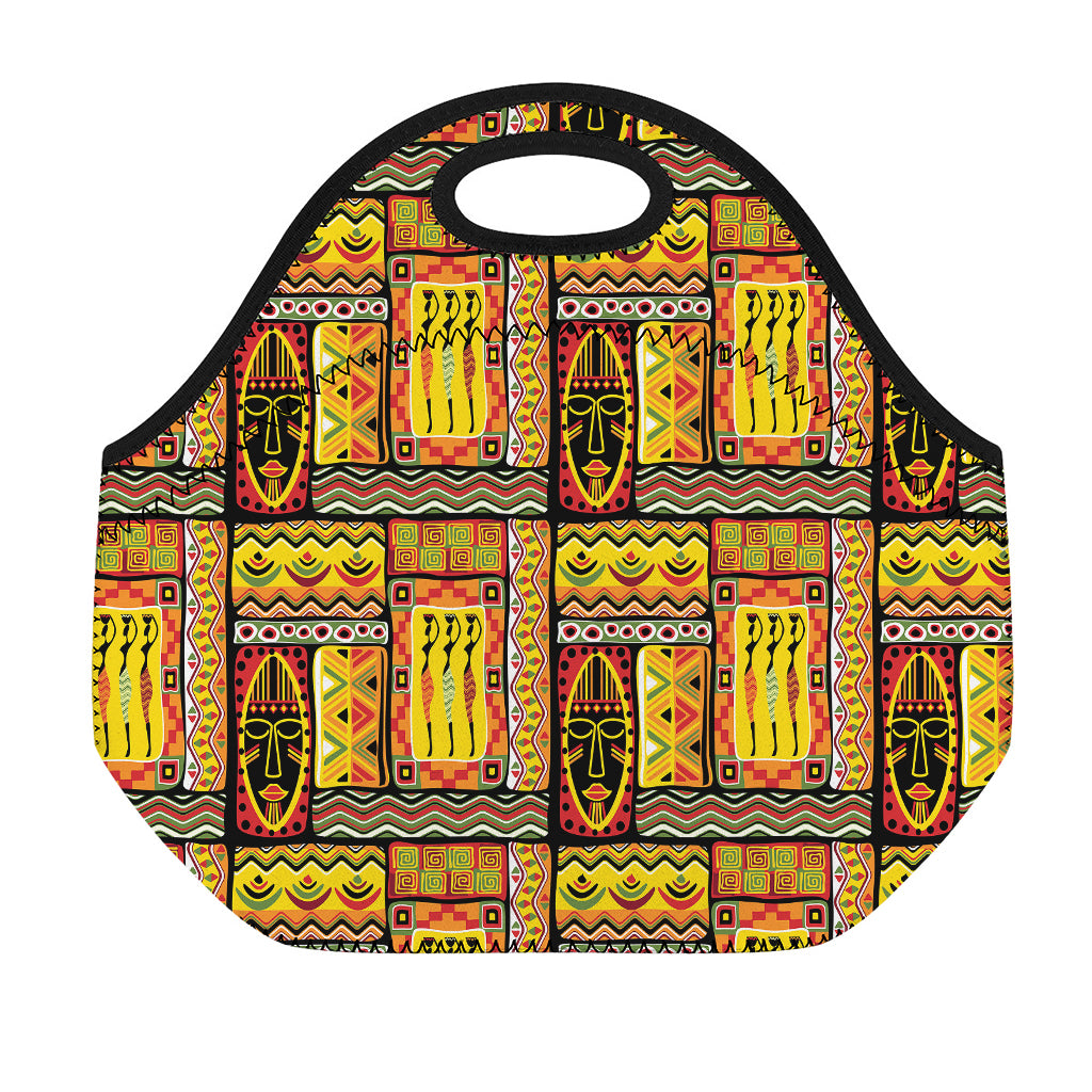Sunset Ethnic African Tribal Print Neoprene Lunch Bag