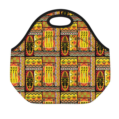 Sunset Ethnic African Tribal Print Neoprene Lunch Bag