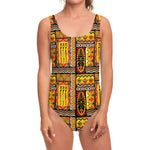 Sunset Ethnic African Tribal Print One Piece Swimsuit