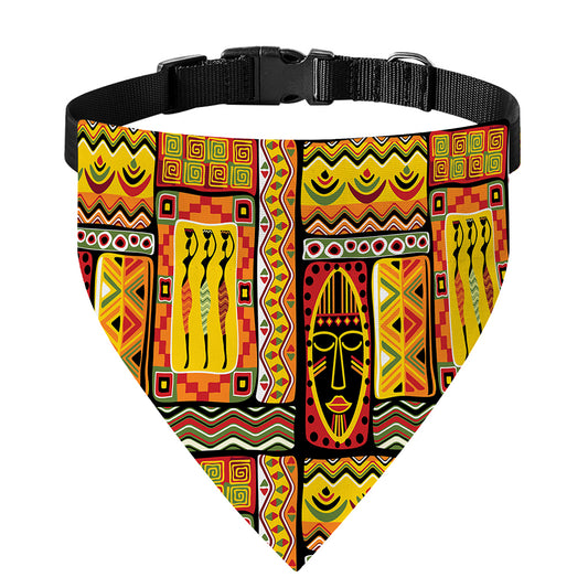 Sunset Ethnic African Tribal Print Over The Collar Dog Bandana