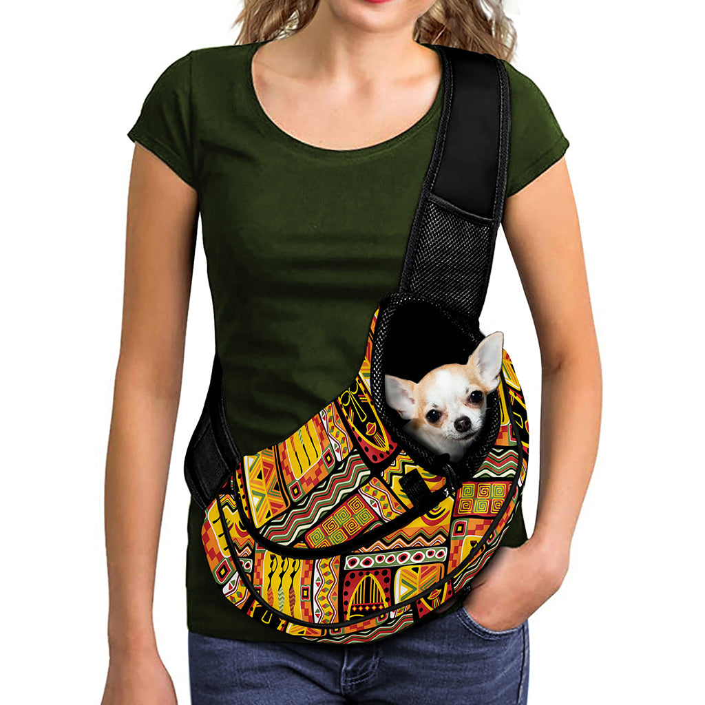 Sunset Ethnic African Tribal Print Pet Sling Carrier
