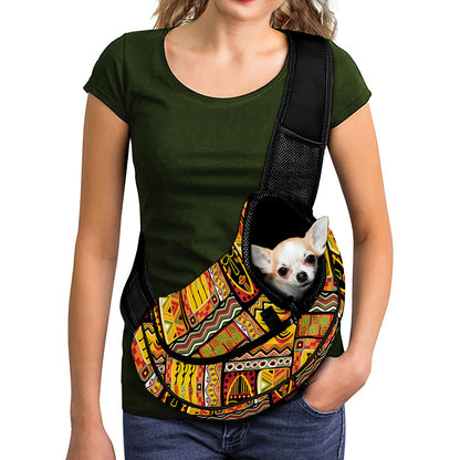 Sunset Ethnic African Tribal Print Pet Sling Carrier