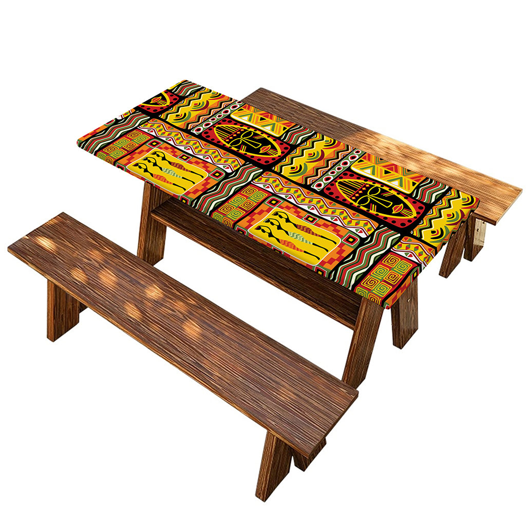 Sunset Ethnic African Tribal Print Picnic Table Cover