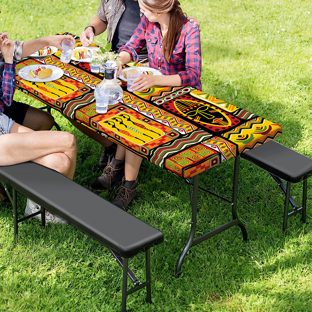 Sunset Ethnic African Tribal Print Picnic Table Cover