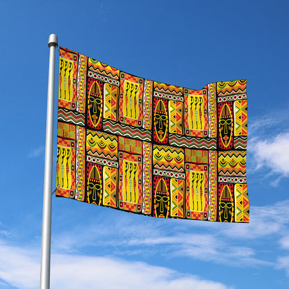 Sunset Ethnic African Tribal Print Polyester Flag