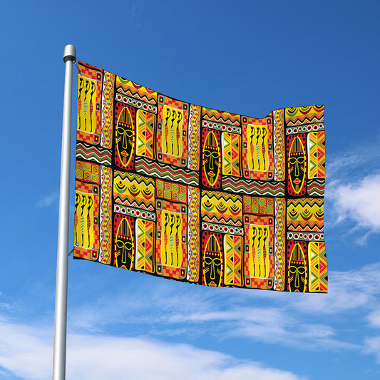Sunset Ethnic African Tribal Print Polyester Flag