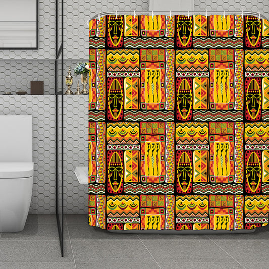Sunset Ethnic African Tribal Print Polyester Shower Curtain