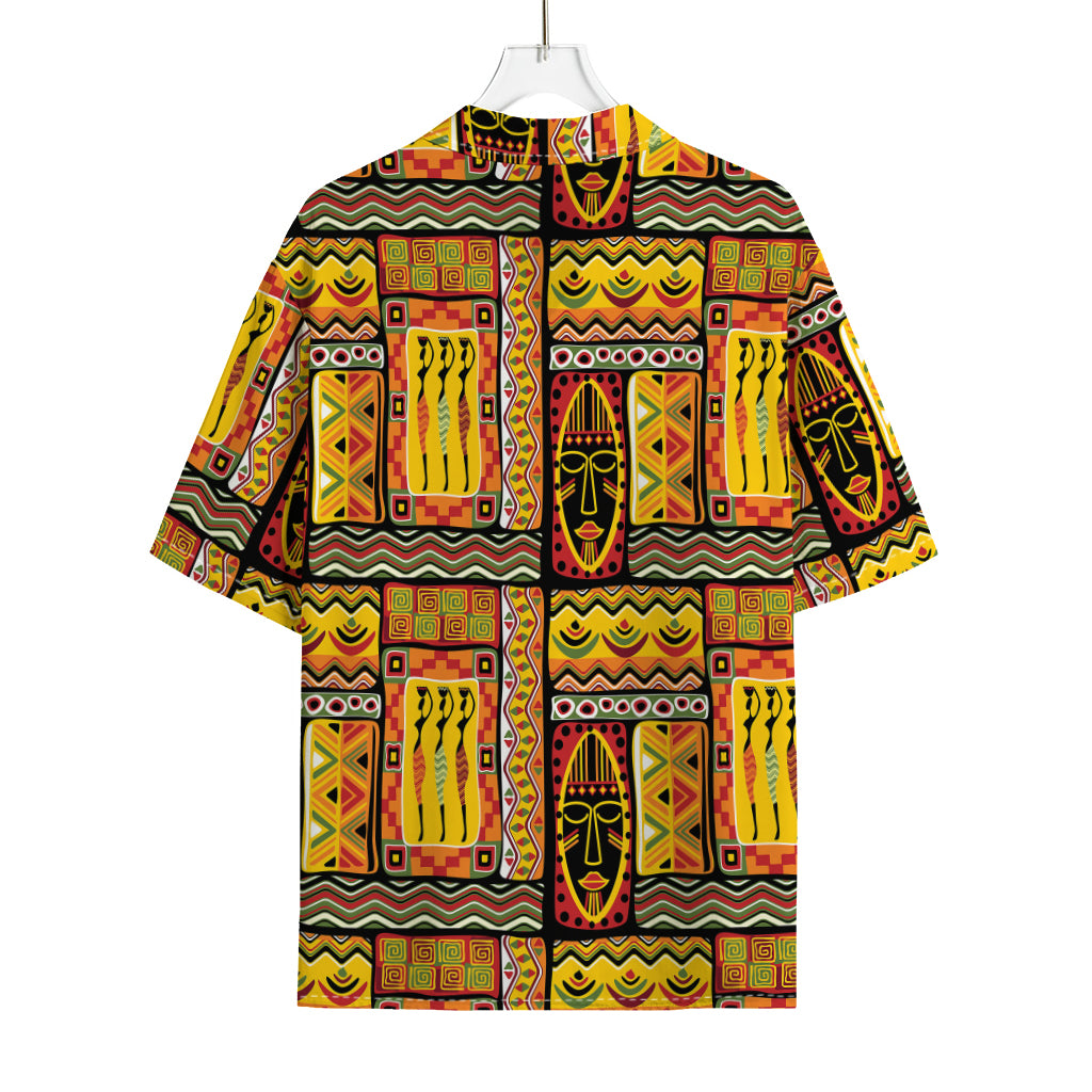 Sunset Ethnic African Tribal Print Rayon Hawaiian Shirt
