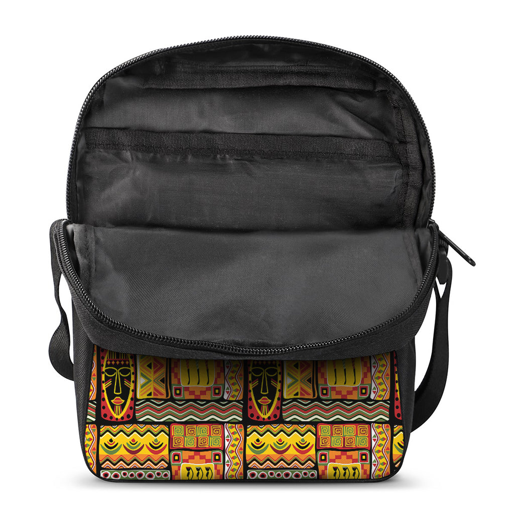 Sunset Ethnic African Tribal Print Rectangular Crossbody Bag