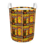 Sunset Ethnic African Tribal Print Round Laundry Basket