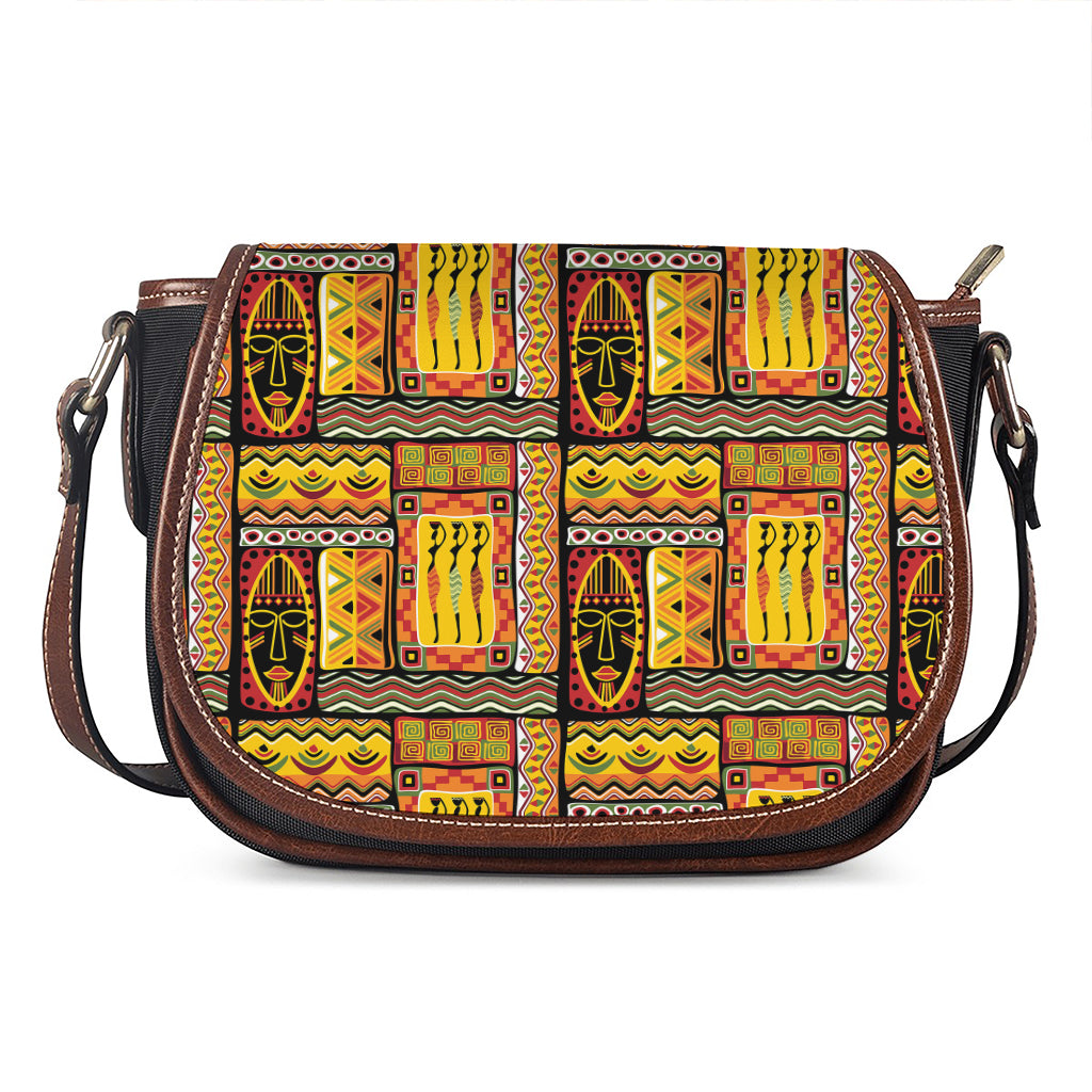 Sunset Ethnic African Tribal Print Saddle Bag