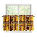 Sunset Ethnic African Tribal Print Tier Curtains