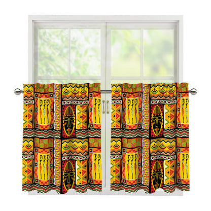 Sunset Ethnic African Tribal Print Tier Curtains