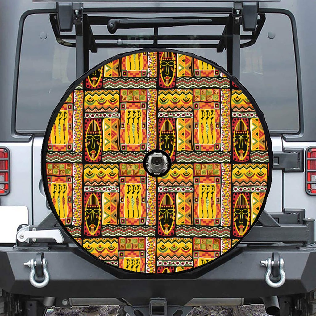 Sunset Ethnic African Tribal Print Tire Cover With Camera Hole